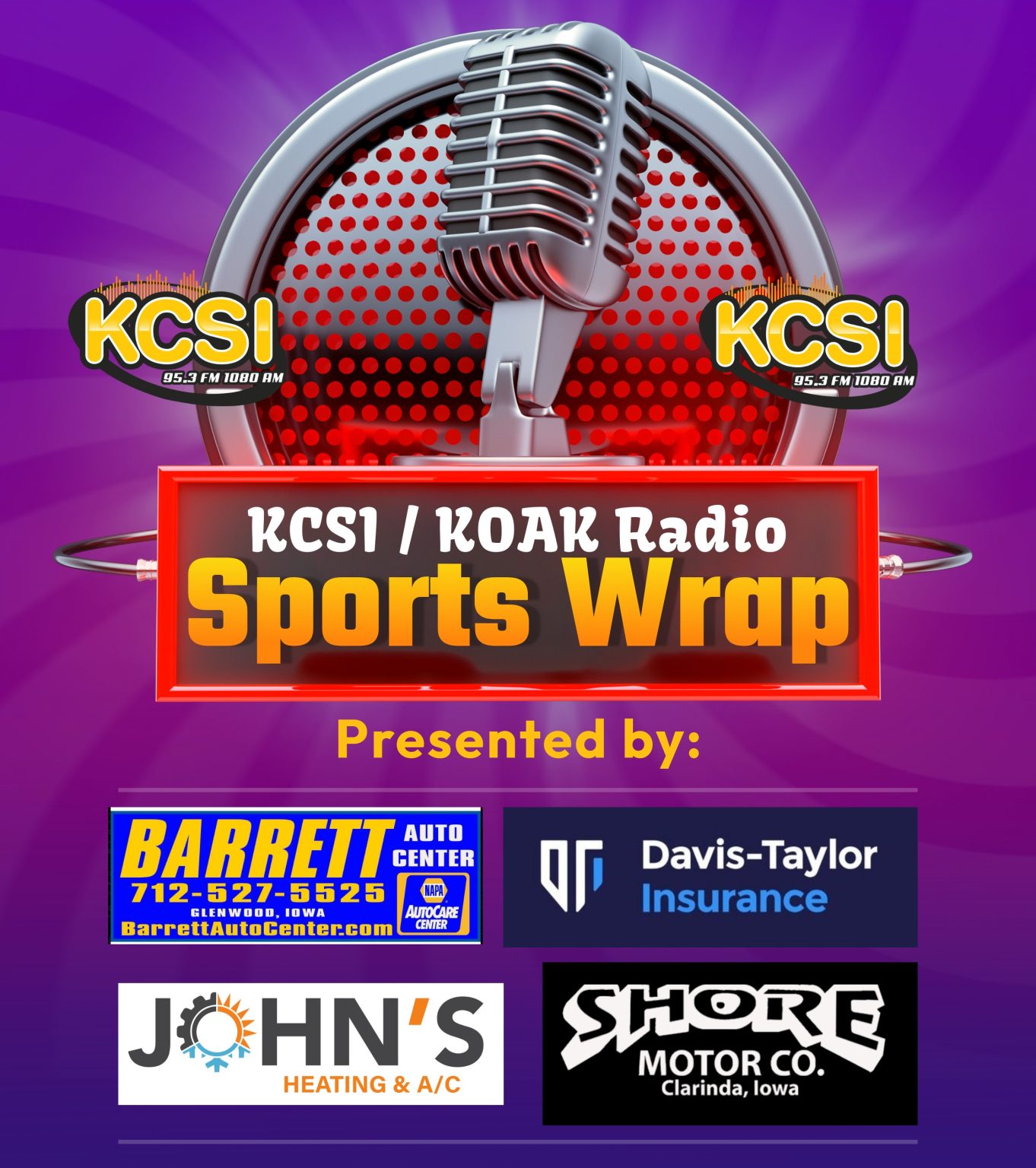 Red Oak Iowa Radio Station KCSI 95.3 FM KOAK 1080 AM