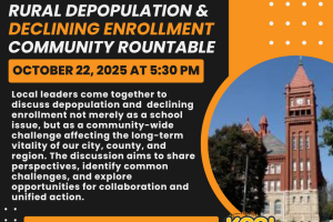 Red Oak Community School District will host a Rural Depopulation and Declining Enrollment Community Roundtable