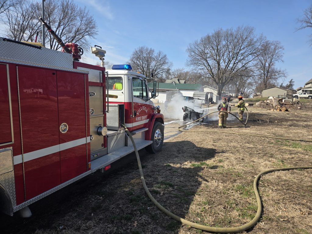 UTV fire reported in Villisca Saturday morning