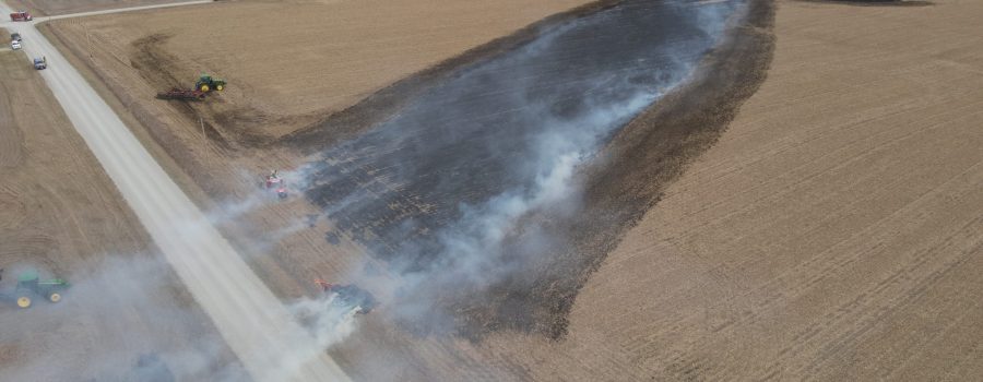 Multiple southwest Iowa fire departments responded to a field fire Saturday afternoon