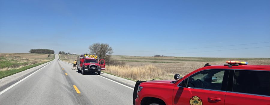 The Emerson Fire Dept was dispatched to 2 separate fires south of Emerson on HWY 59