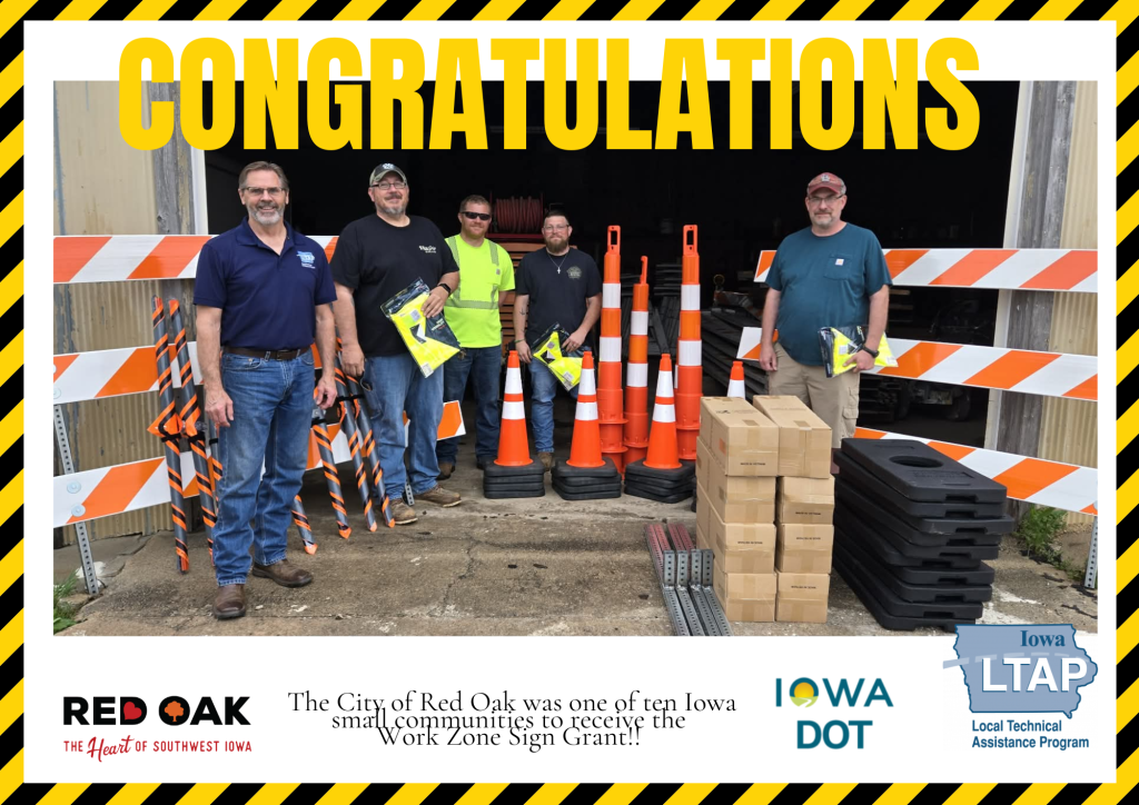 Red Oak Receives Work Zone Sign Grant
