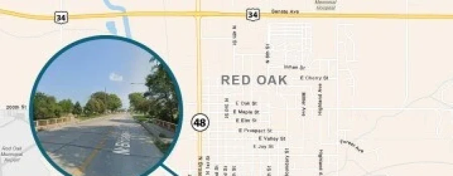 Bridge replacement of the Hwy 48 bridge over Red Oak Creek, 1.3 miles south of U.S. 34 is schedule to start Monday May 11