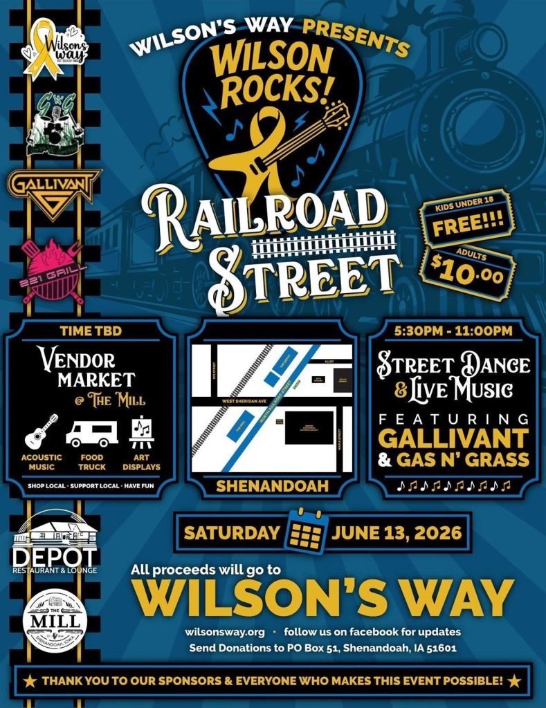 Wilson Rocks Benefit, 6-13-26 in Shenandoah