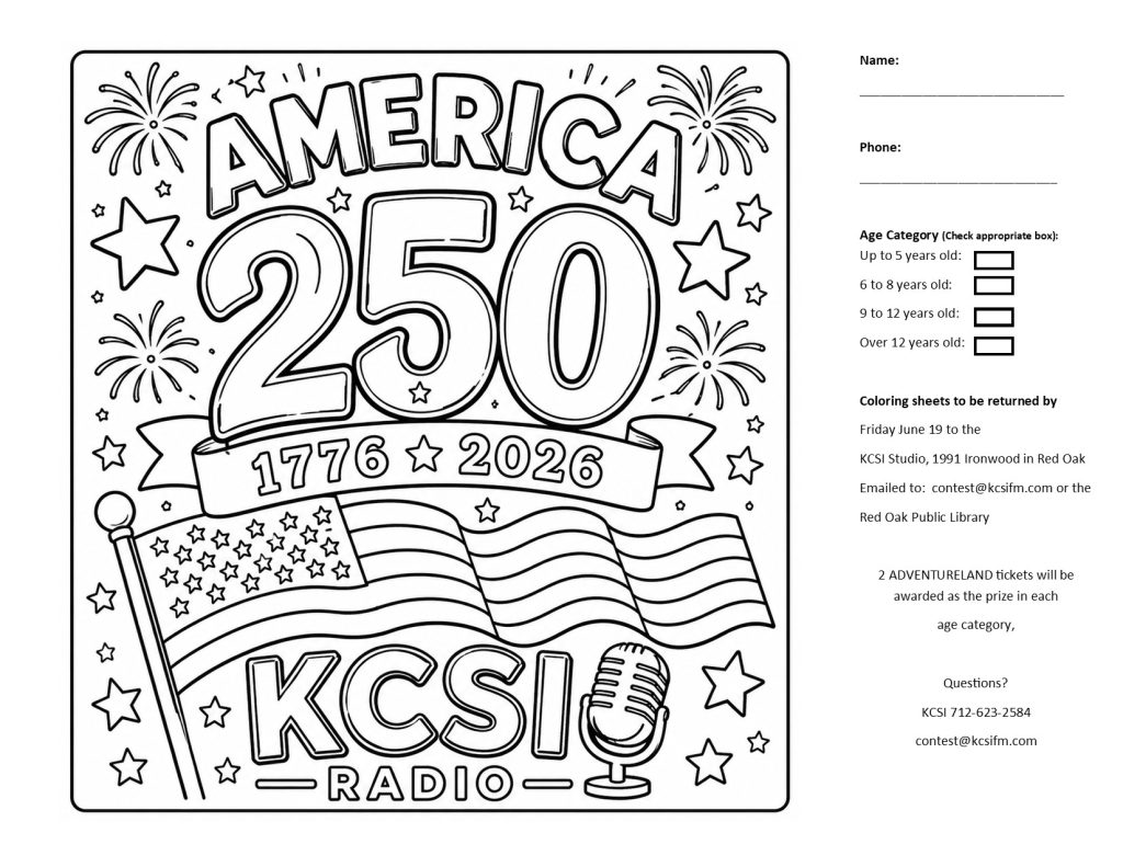 KCSI America 250 Coloring Contest