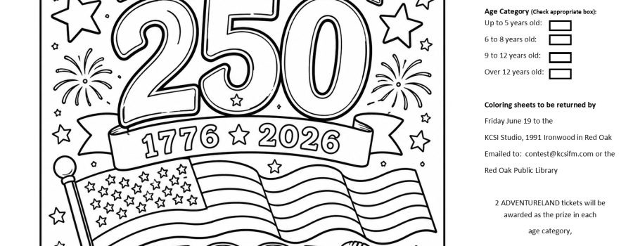 KCSI America 250 Coloring Contest