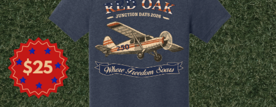 Junction Days T-Shirts available now at the Red Oak Chamber