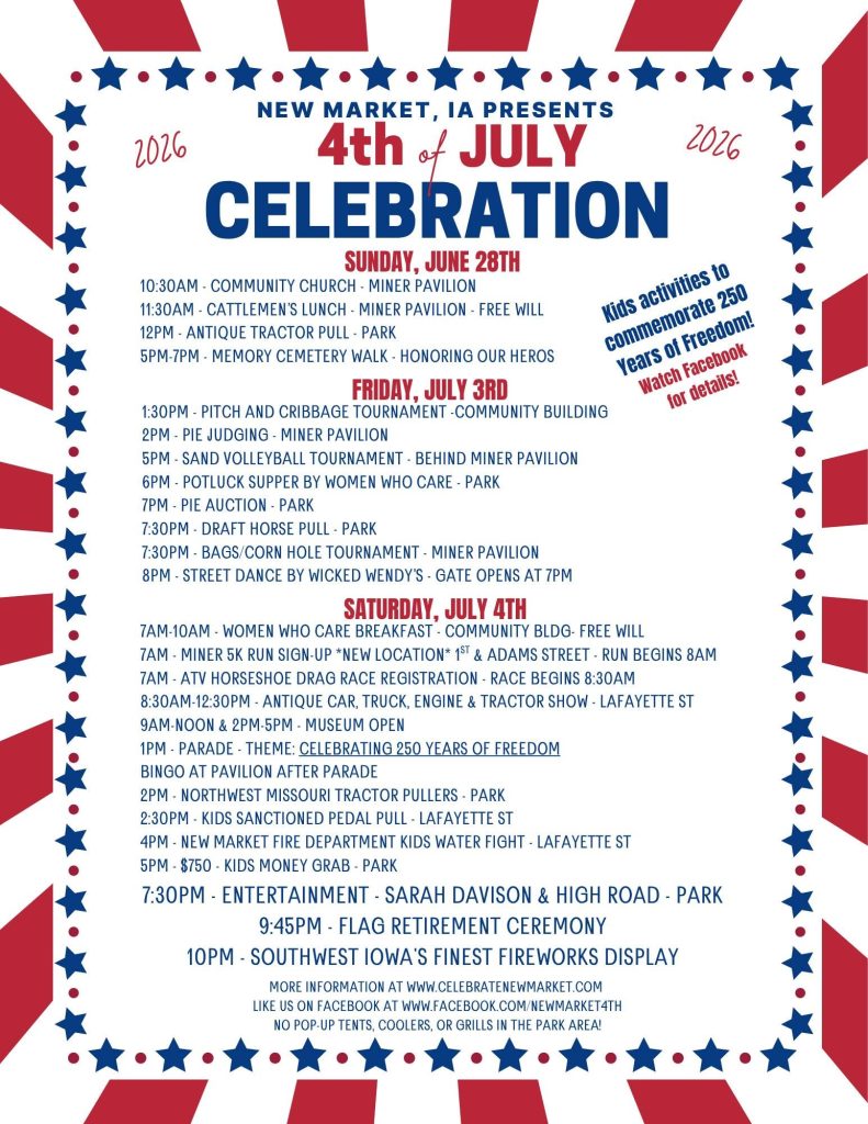 New Market July 4th Celebration, 6/28 - 7/4