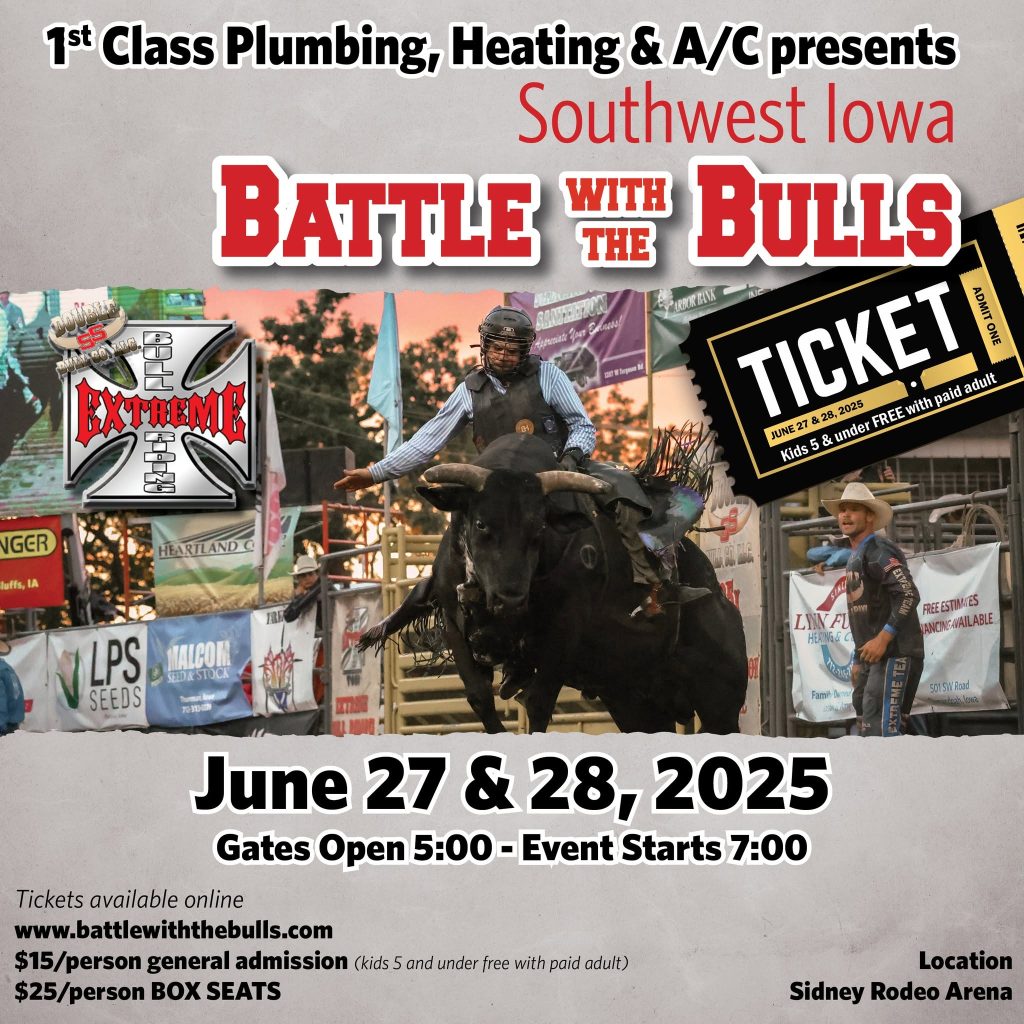 Battle with the Bulls Friday June 26 and Saturday June 27 in Sidney, Iowa