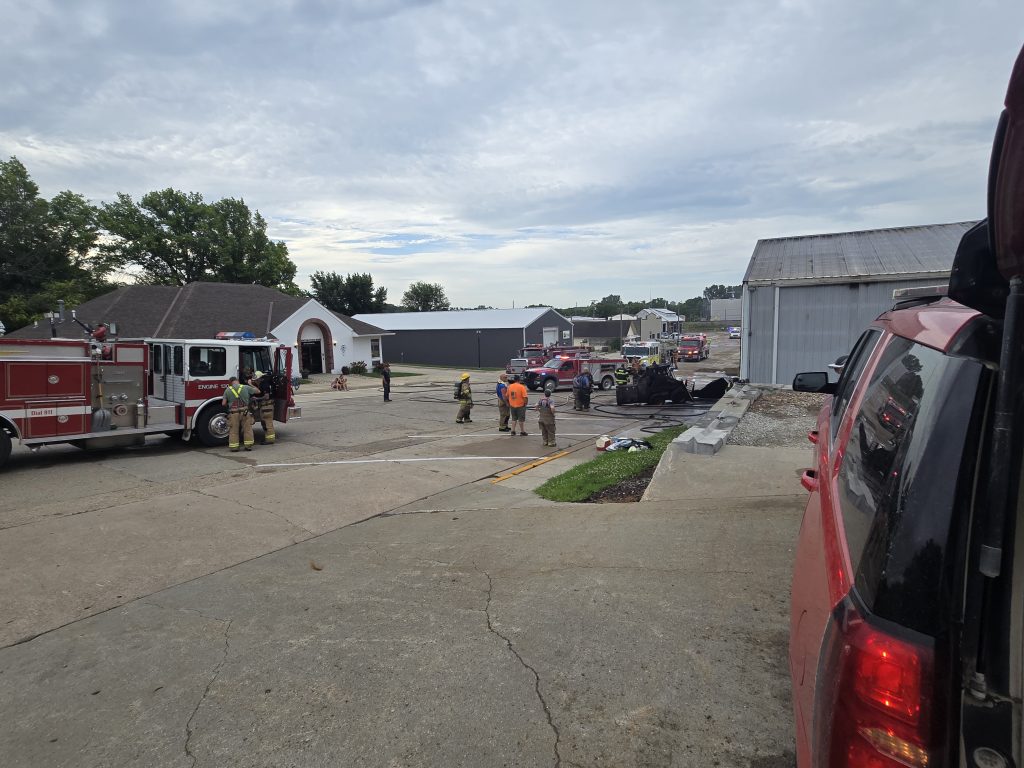 Large Shop Fire in Emerson