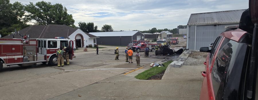 Large Shop Fire in Emerson