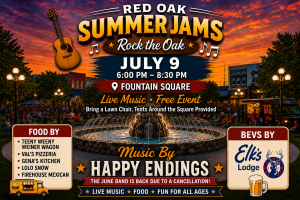 Red Oak Summer Jam Fans!!   FREE Concert TONIGHT Thursday, July 9 from 6:00-8:30pm
