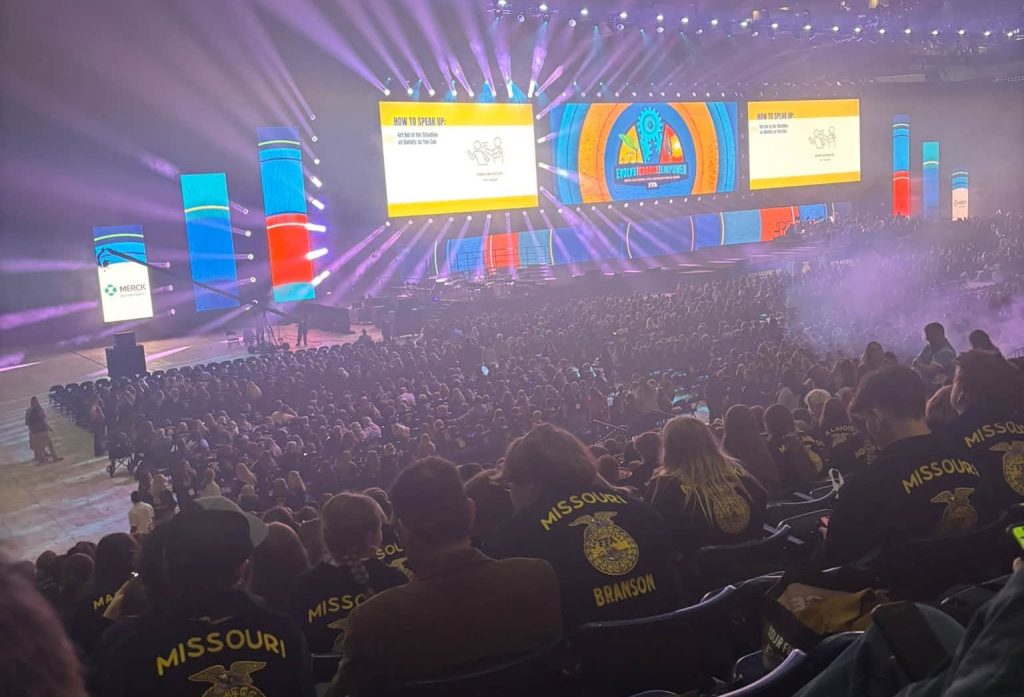 Southwest Valley FFA Advisor Blake Anderson and four students phoned in from the road after the 99th National FFA Convention in Indianapolis